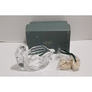 Vintage Lenox Fine Crystal Swan Soap Dish with Swan Shape Soaps Czechoslovakia